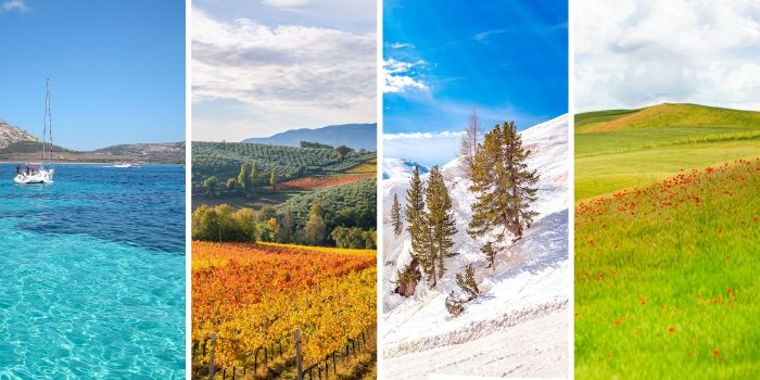 panorama italiano nelle quattro stagioni